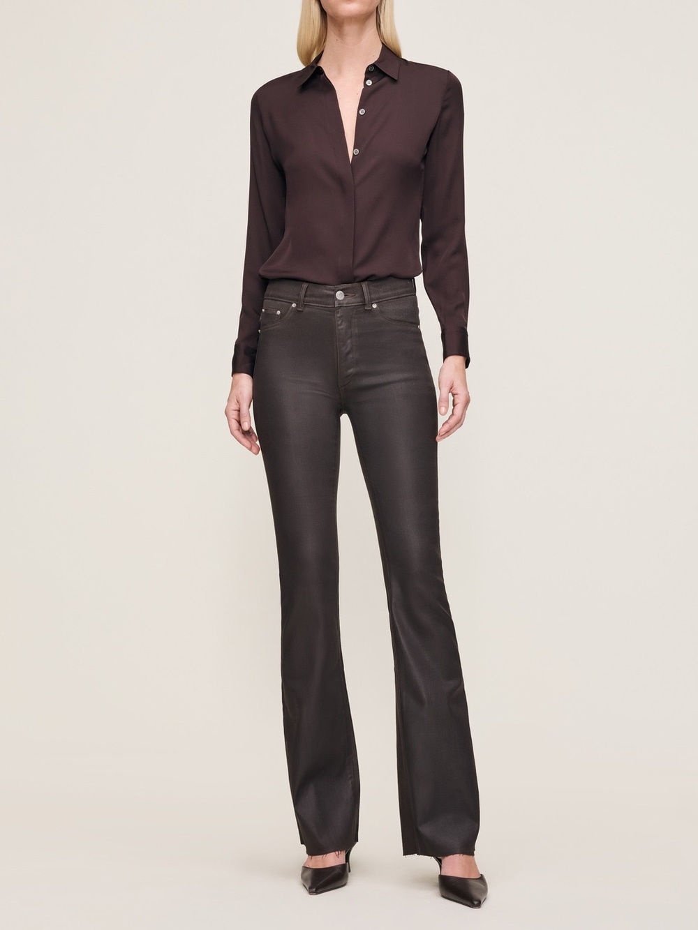 DL1961 Anthropologie Bridget Bootcut chocolate brown jean minimal neutral earthy